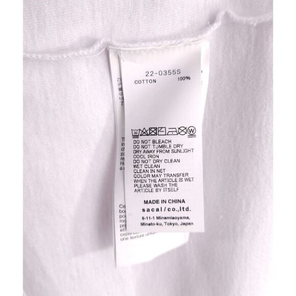 Sacai Get Lifted Long Sleeve T-Shirt 3 L Mens White Logo New RARE - Picture 11 of 13